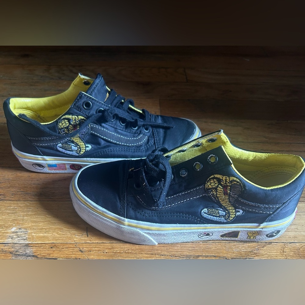 Vans Kids Black and Yellow Cobra Sneakers